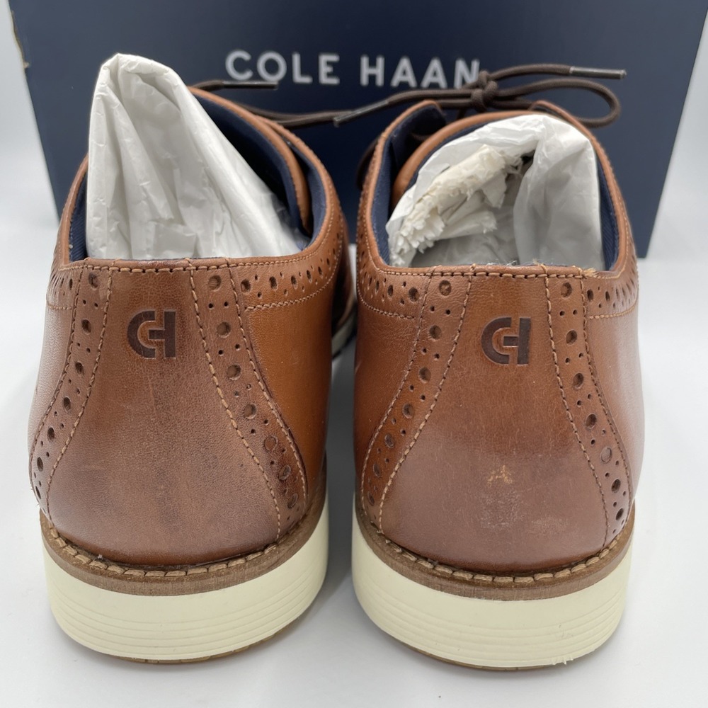 Cole Haan FlexGrand + Cap Toe Oxford Men's Sz 9 British Tan Leather NIB C40341 - Picture 4 of 7